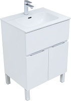 Aquanet Тумба с раковиной Алвита New 60 1 ящик 2 дверцы белая матовая